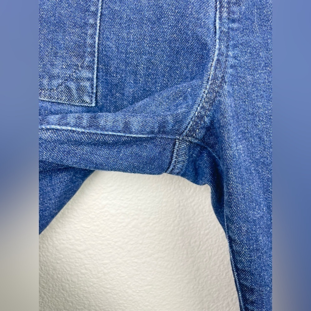 Anthropologie Pilcro Women's 29 Dark Wash Rigid Denim Raw Hem Jeans High Rise - Picture 4 of 11